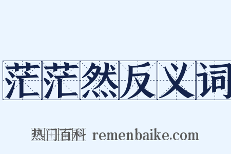 茫茫然反义词是什么意思的图片